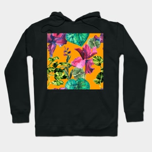 Seamless tropical flower Hoodie